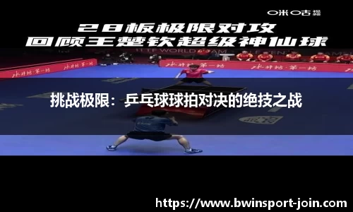 挑战极限：乒乓球球拍对决的绝技之战
