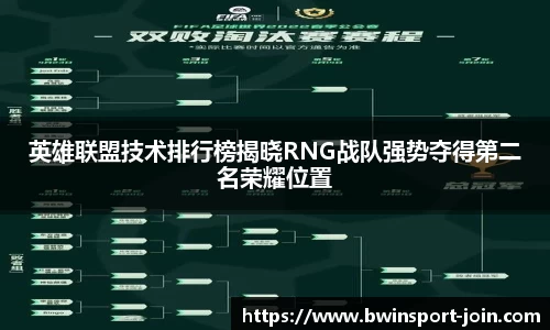 英雄联盟技术排行榜揭晓RNG战队强势夺得第二名荣耀位置